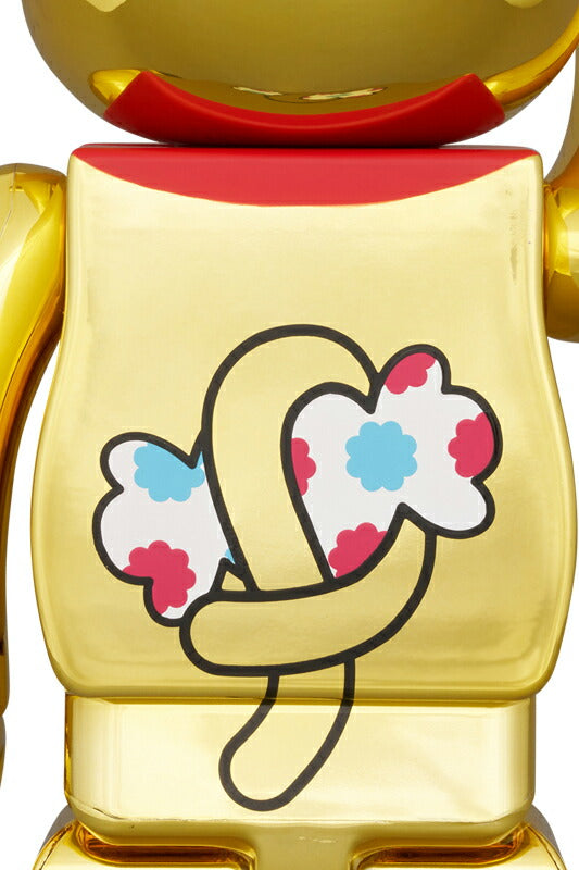 BE@RBRICK Maneki Neko Peko-chan Money Luck Double Oval Gold Plated 100% & 400% medicom bearbrick