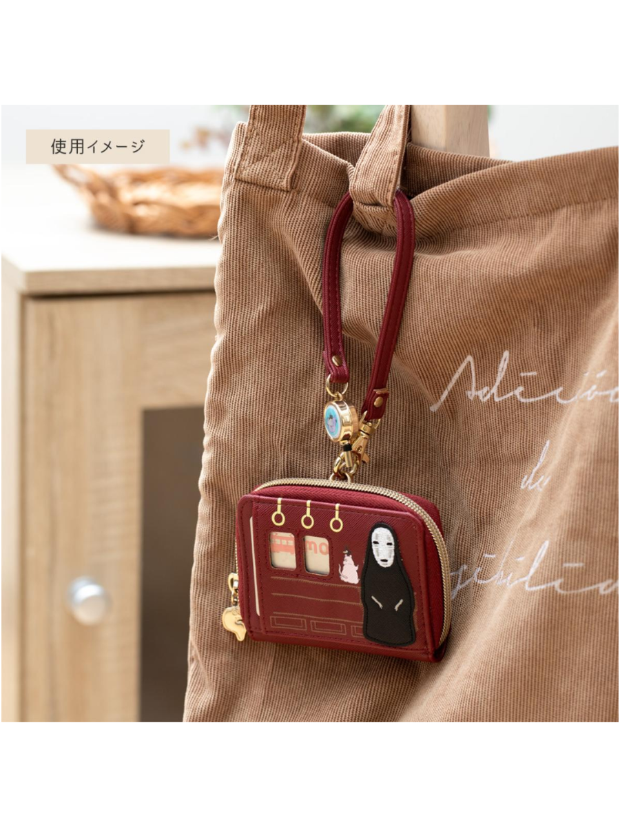 Spirited Away Coin & Card Case with Retractable Reel Sea Railway No-Face