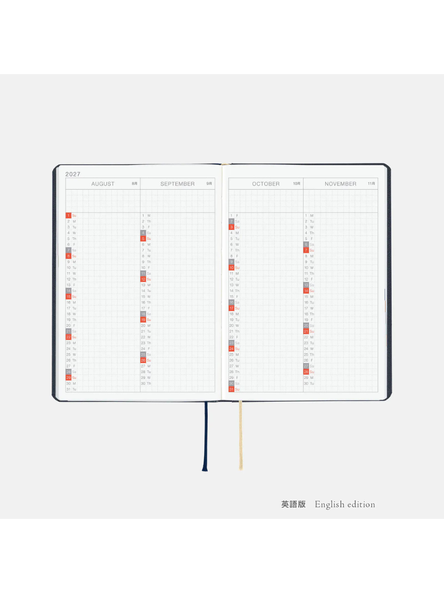 Hobonichi HON A6 2027 Slash Navy Planner