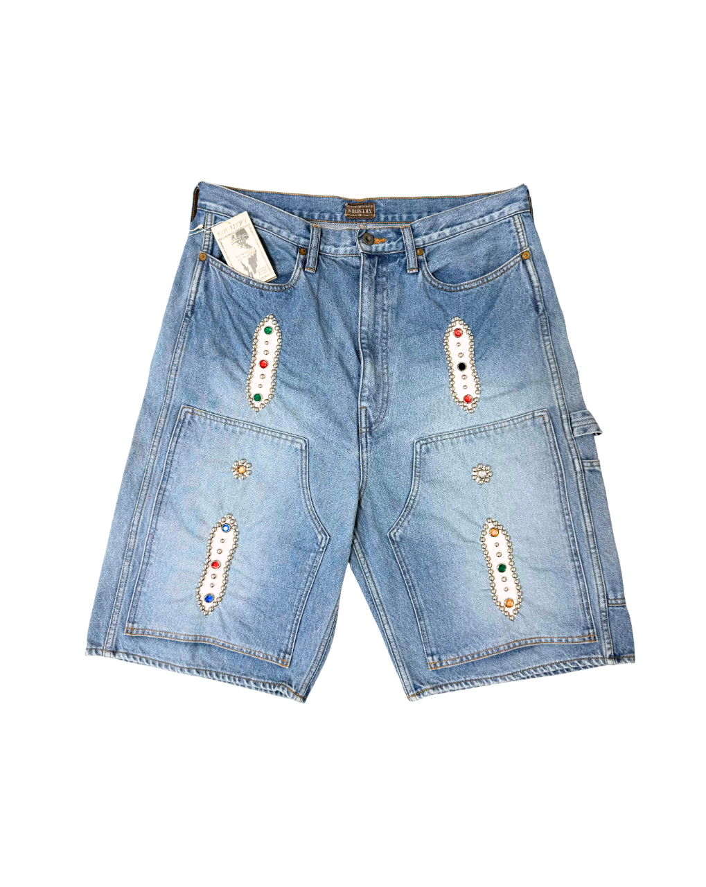 KAPITAL 14oz Denim Shorts (Studded Remake) pants