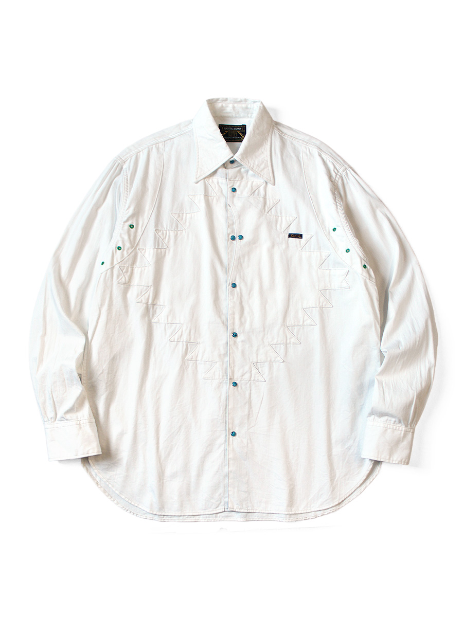 Kapital 5.5oz White Denim Thunderbird Husky Western Shirt