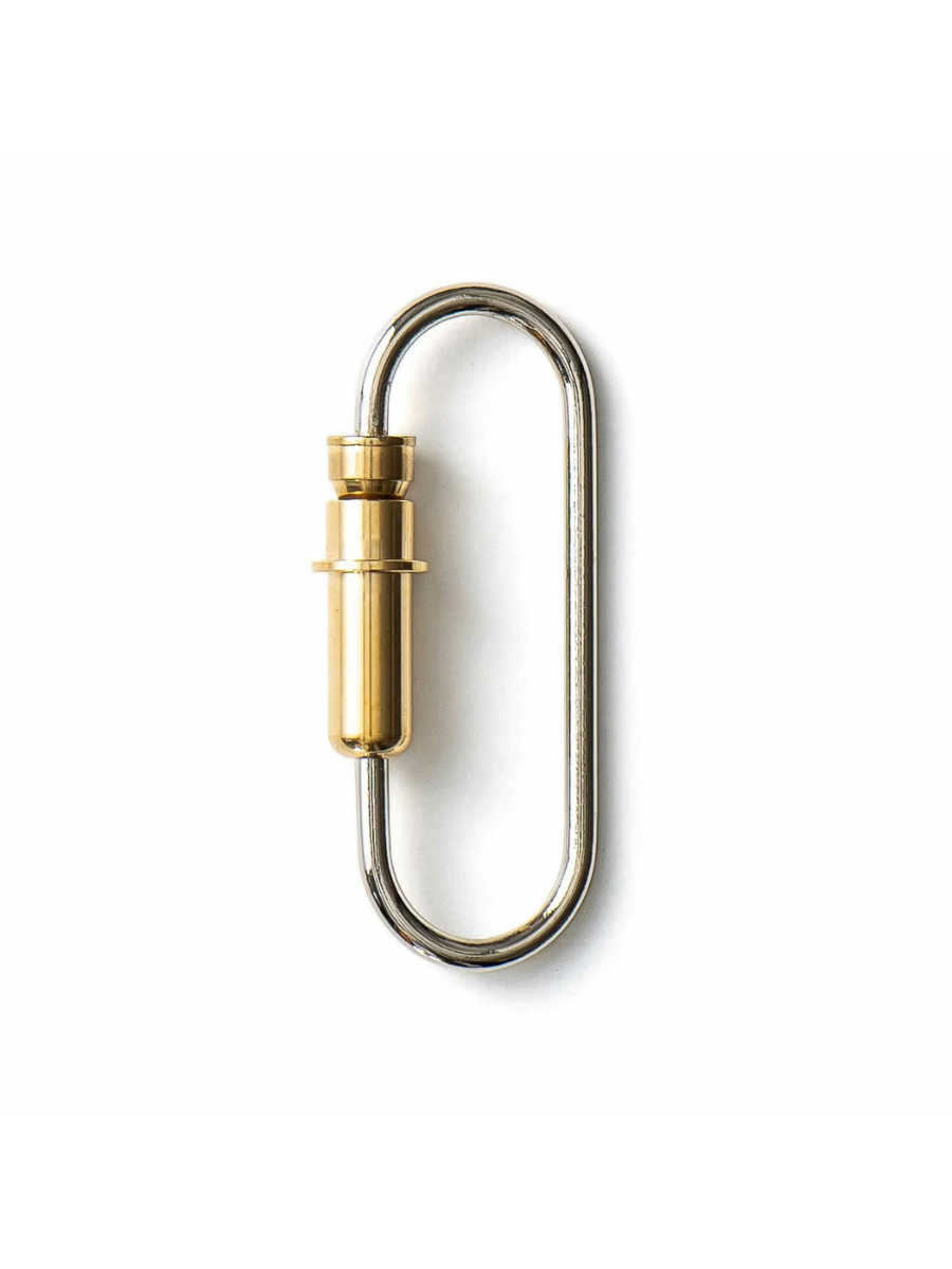 CANDY DESIGN & WORKS Bullet-Inspired Carabiner Key Holder Nickel Brass