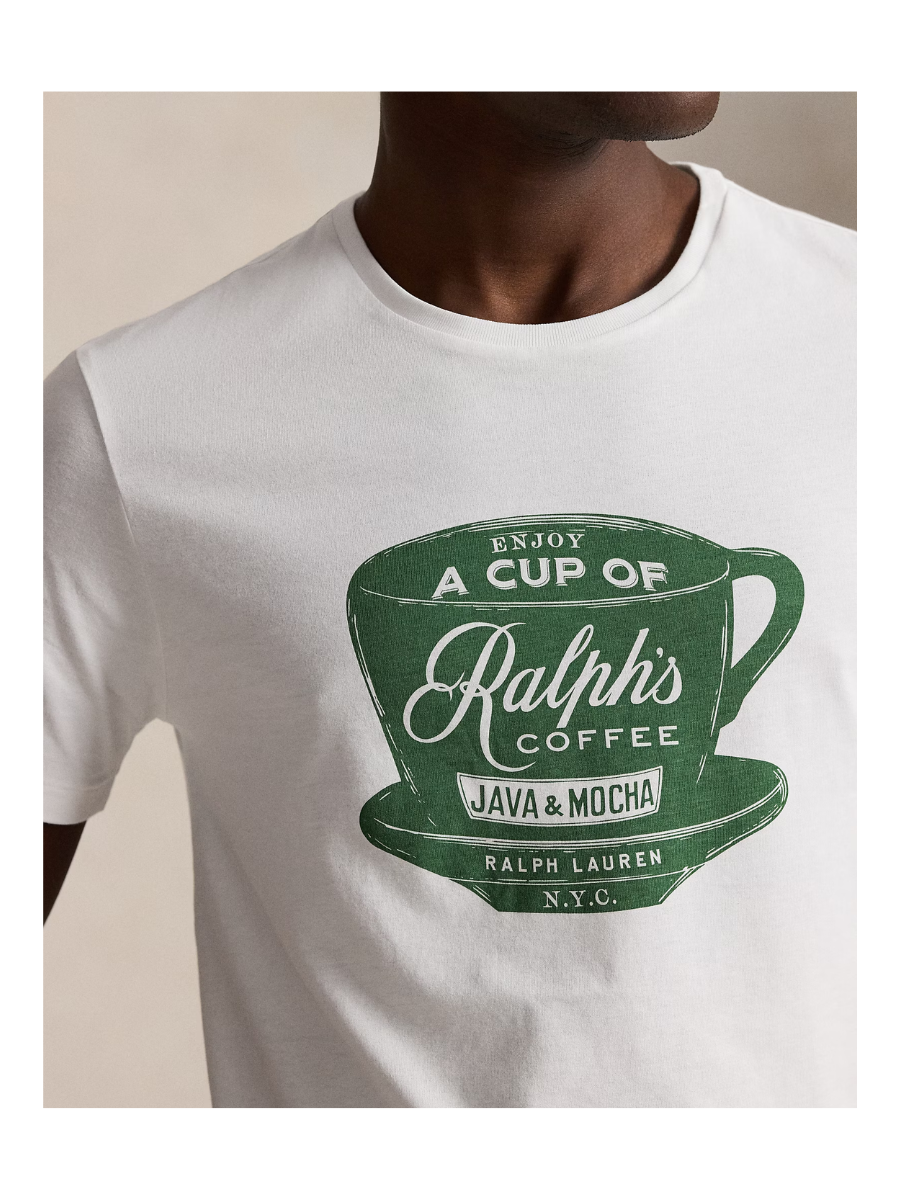 Custom Slim Fit Ralph's Coffee T-Shirt with Printed Logo
