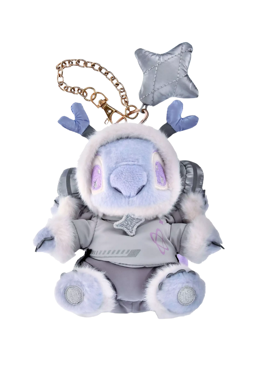 Disney Cyber Stitch Plush Keychain Futuristic Reflective Mini Figure