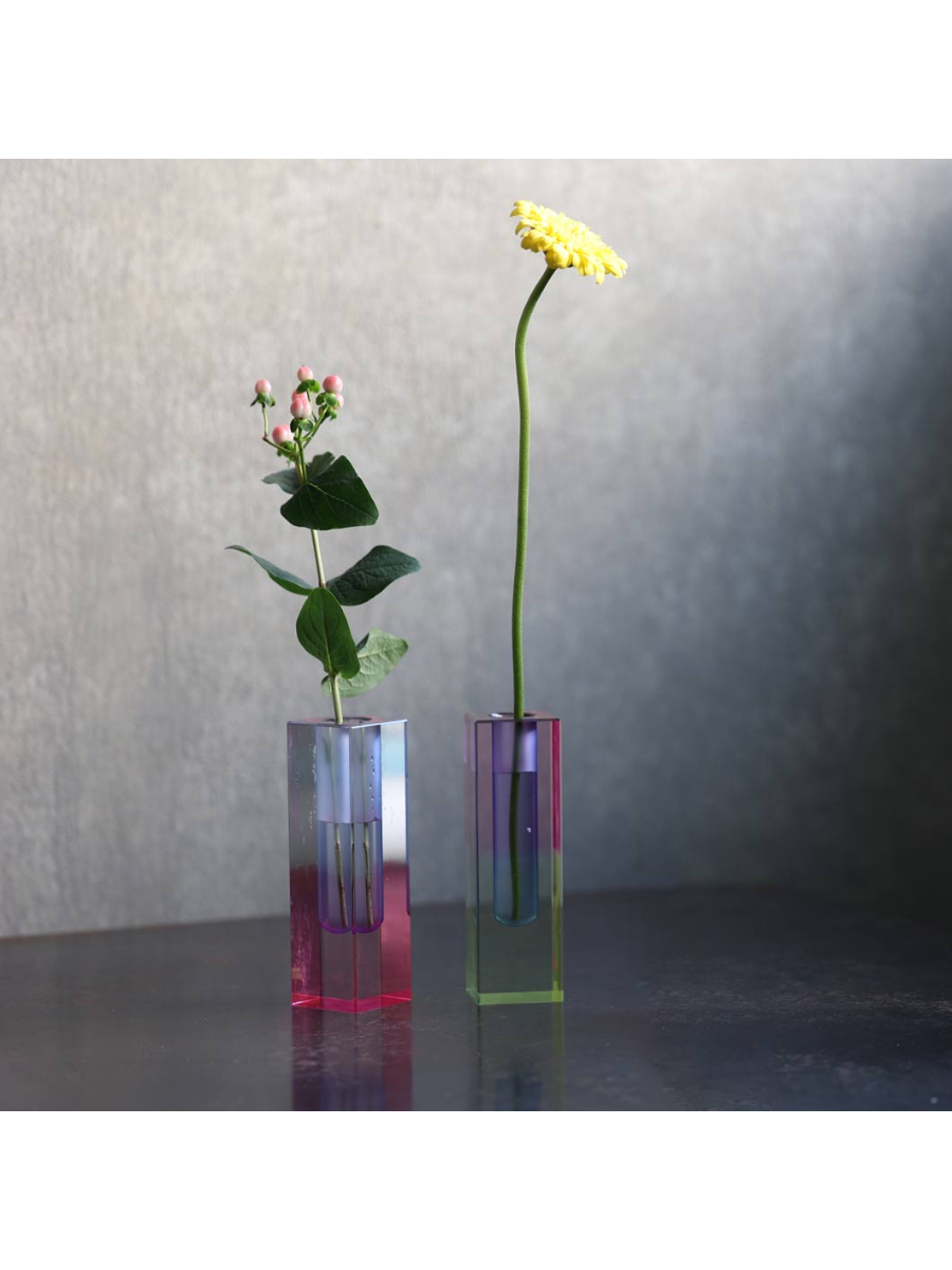Elixir Acrylic Vase Gradient Color Decorative Flower Vase