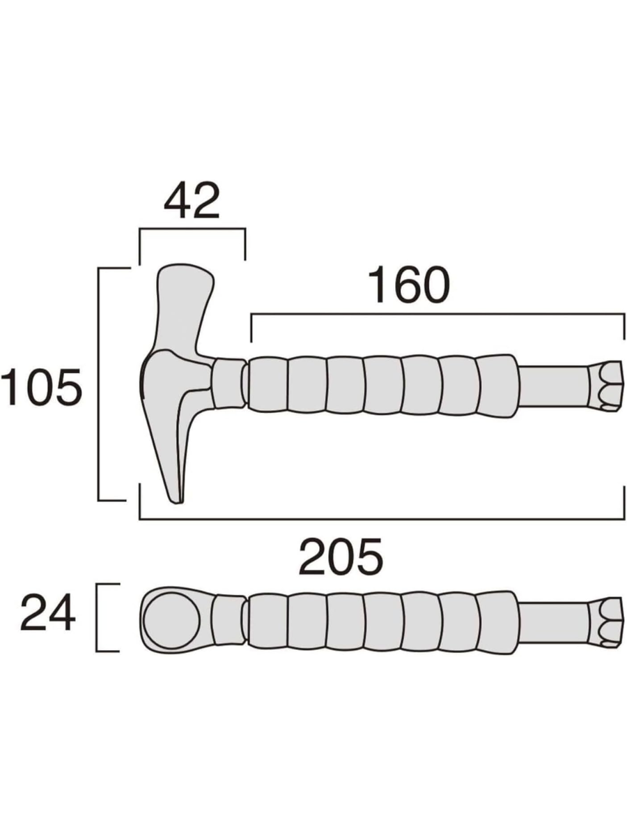 Fujiya HT17P-205D Through Handle Conduit Hammer 205mm