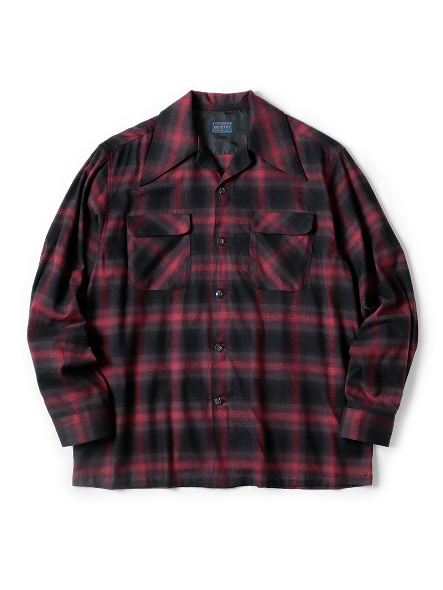 Kapital Cotton Rayon Shadow Check Wrangle Collar Board Shirt