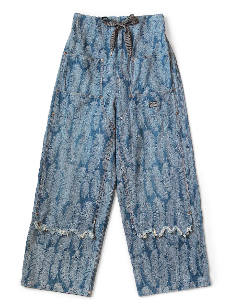 Kapital 12oz Magpie Denim W Knee Easy Baggy feather Pants(Time Sale)