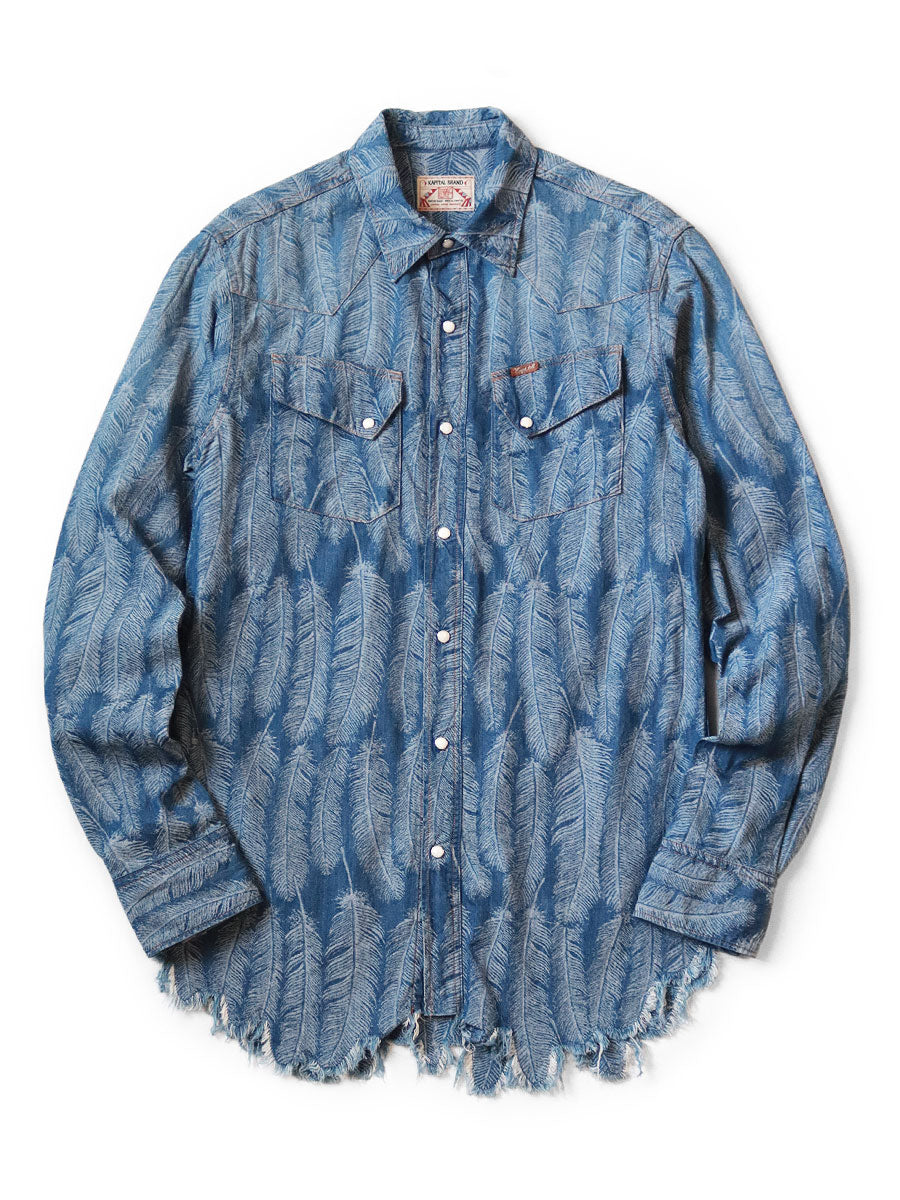 Kapital 5oz Magpie Denim Western Shirt (long sleeve)(Time Sale)