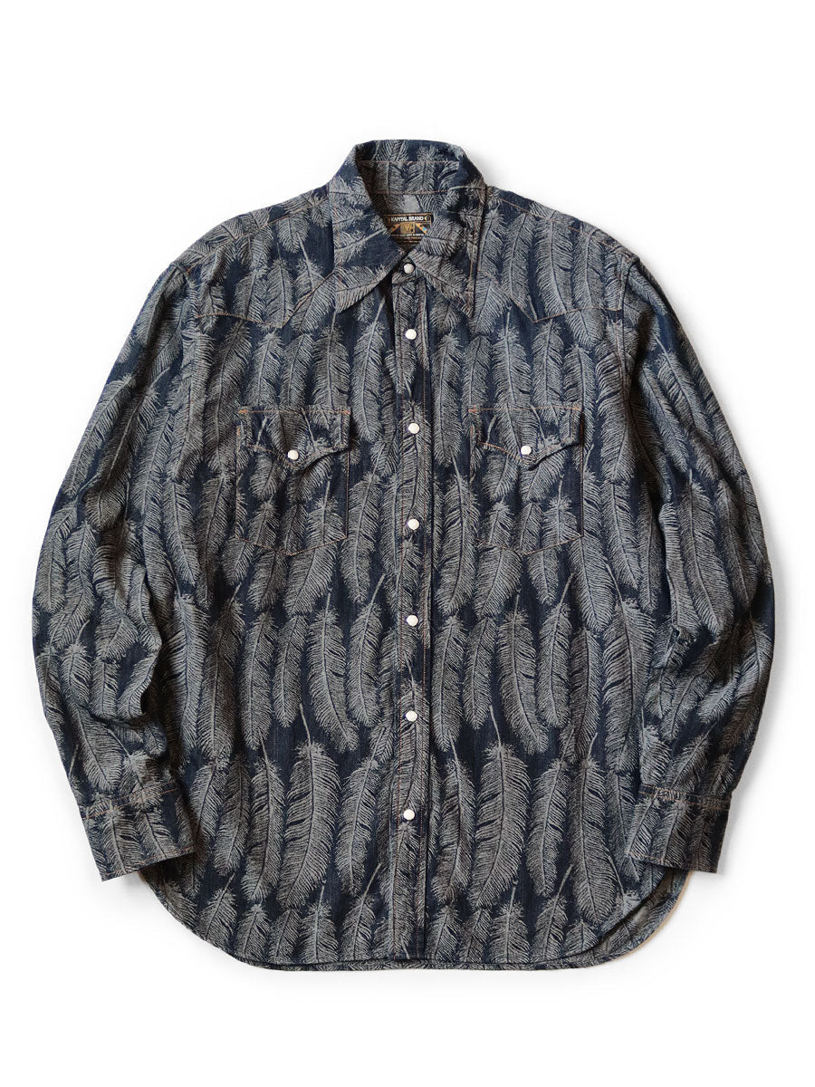 Kapital 5oz Magpie Denim Husky Western Shirt (long sleeve) (Time Sale)