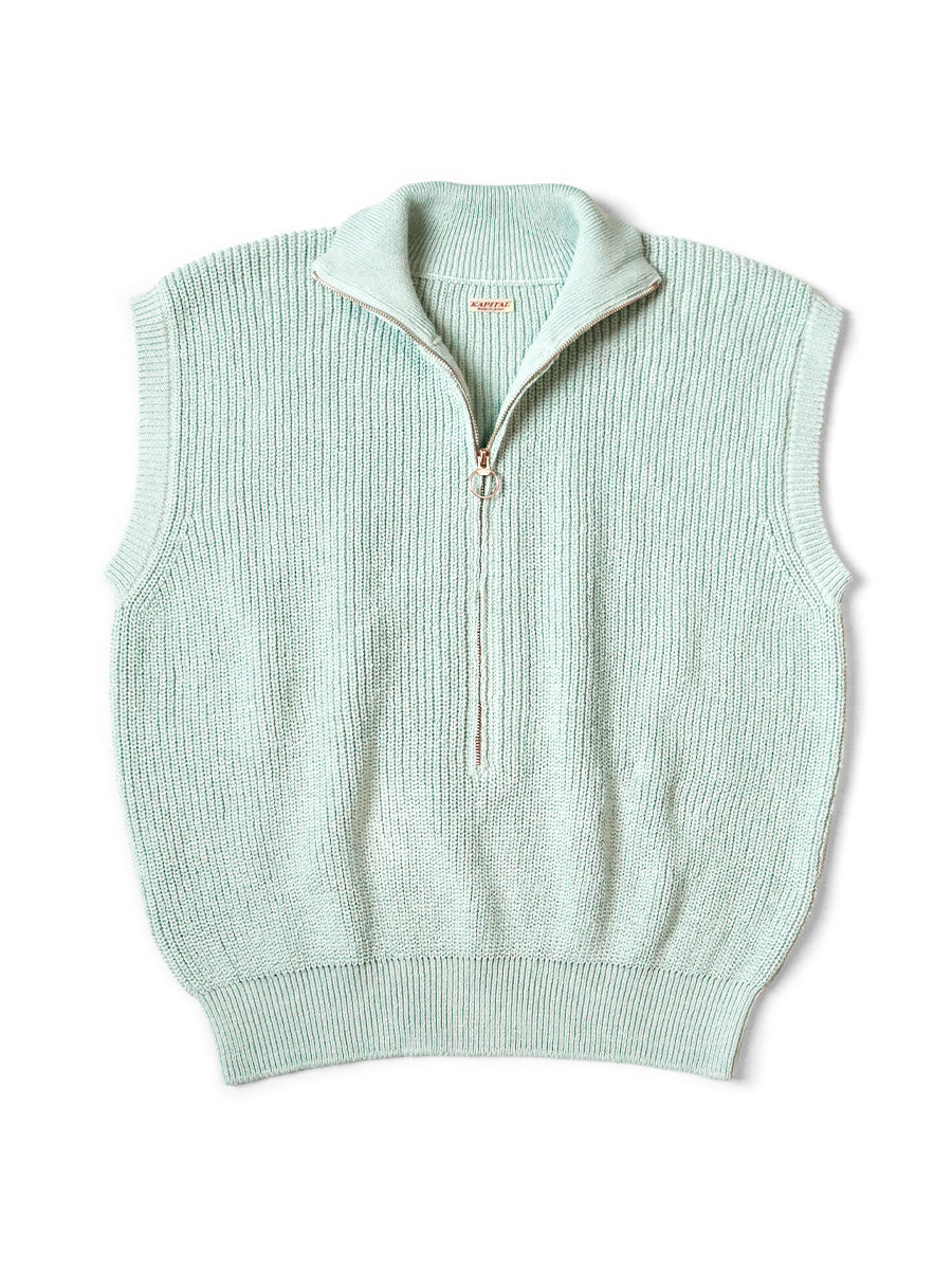 Kapital 5G Rib Knit Half Zip Vest