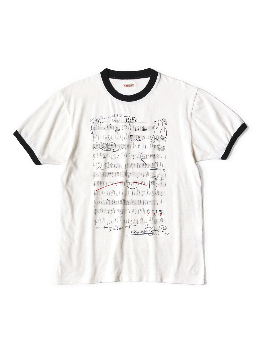 Kapital 20/- Jersey Ringer Tee (BORO Elegy print)