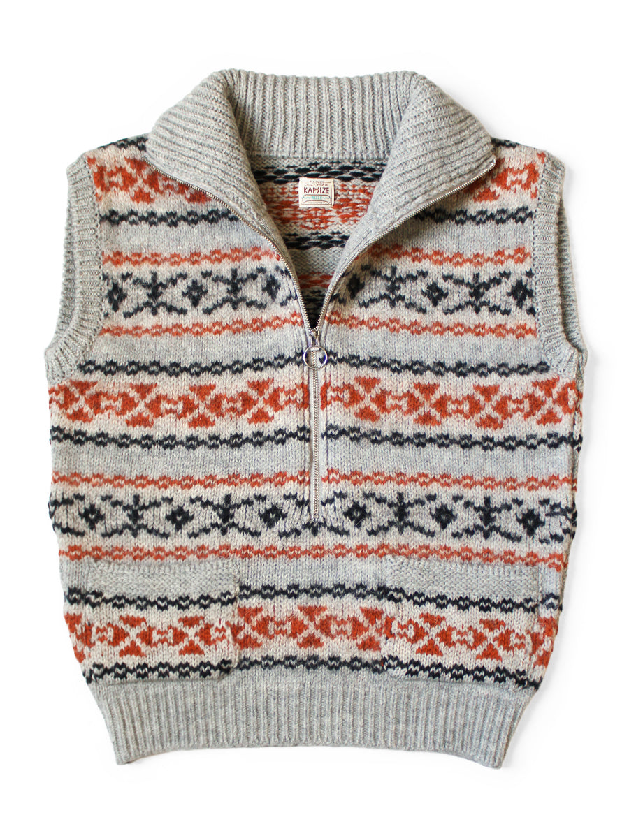 Kapital 3G Wool Yellowknife Fair Isle Half Zip Vest
