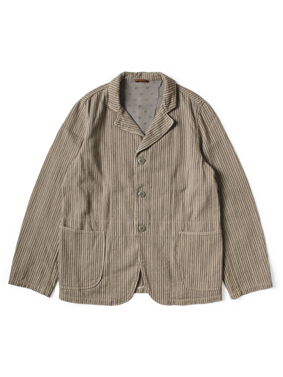 Kapital Twill Aged Wool Stripe Hospital Jacket