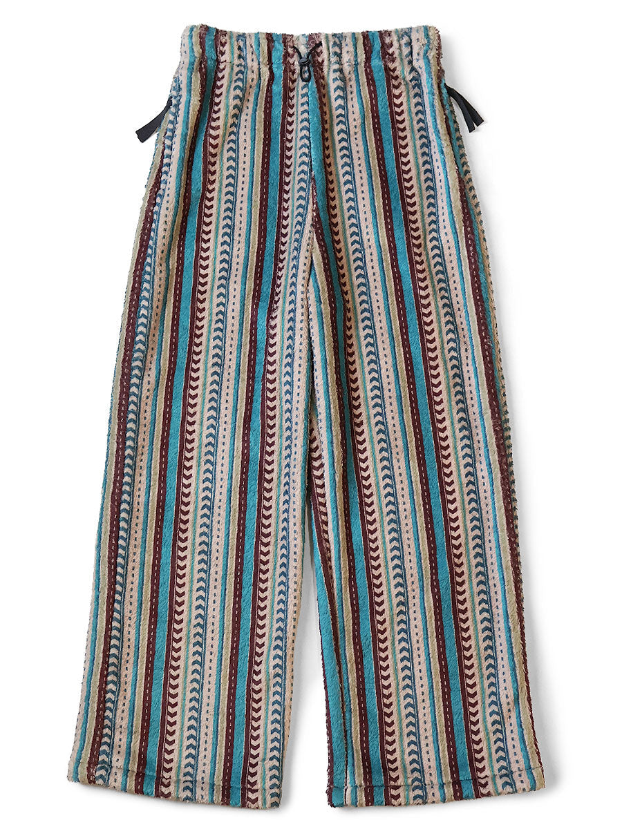 Kapital Columbia-stripe fleece easy straight pants