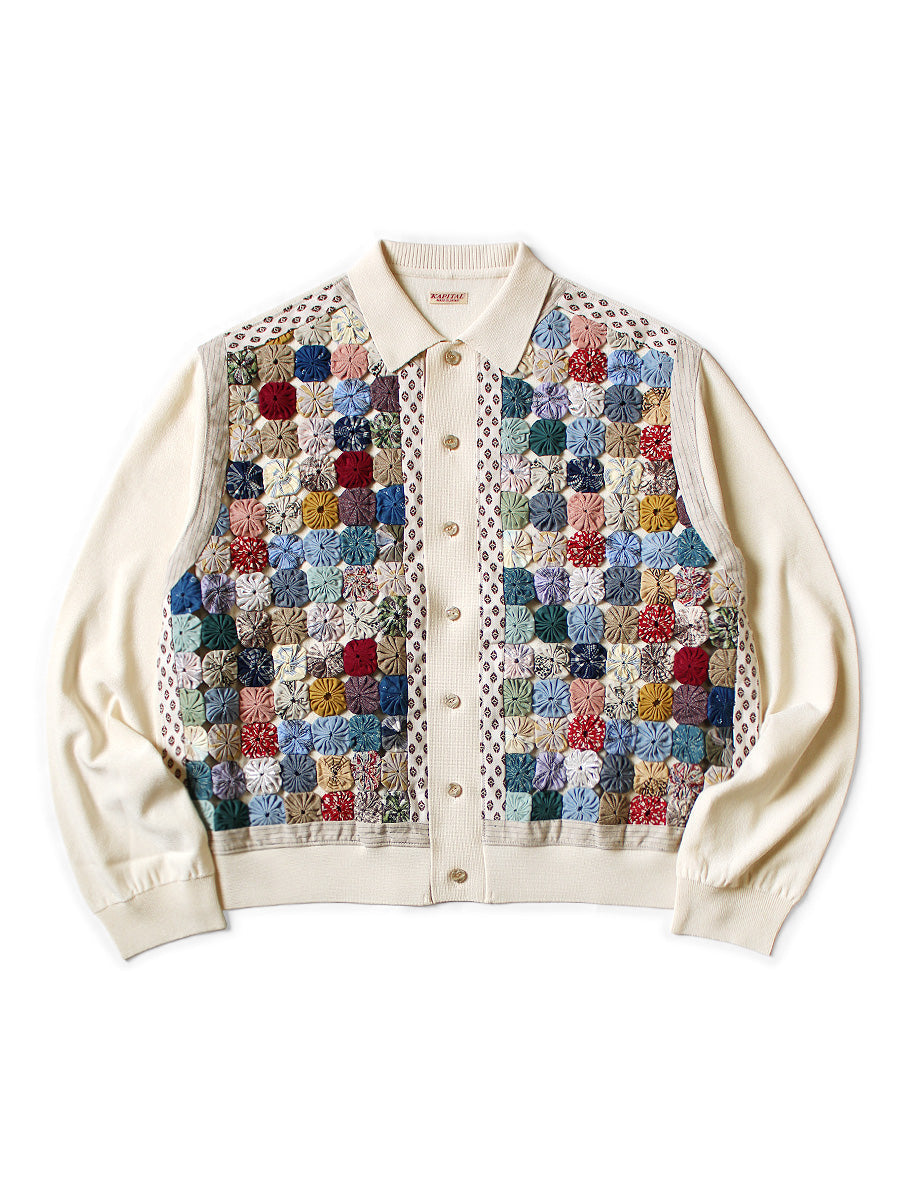 Kapital 14G Knit x Handcrafted Yo-Yo Quilt Jacket