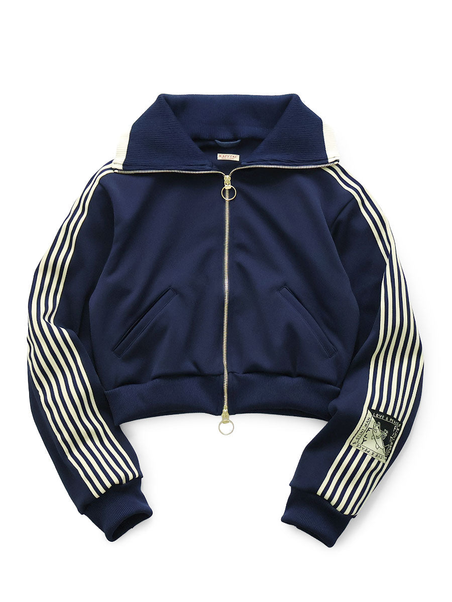 Kapital Smooth Jersey Cropped Track Jacket (Banner Stripe) Women