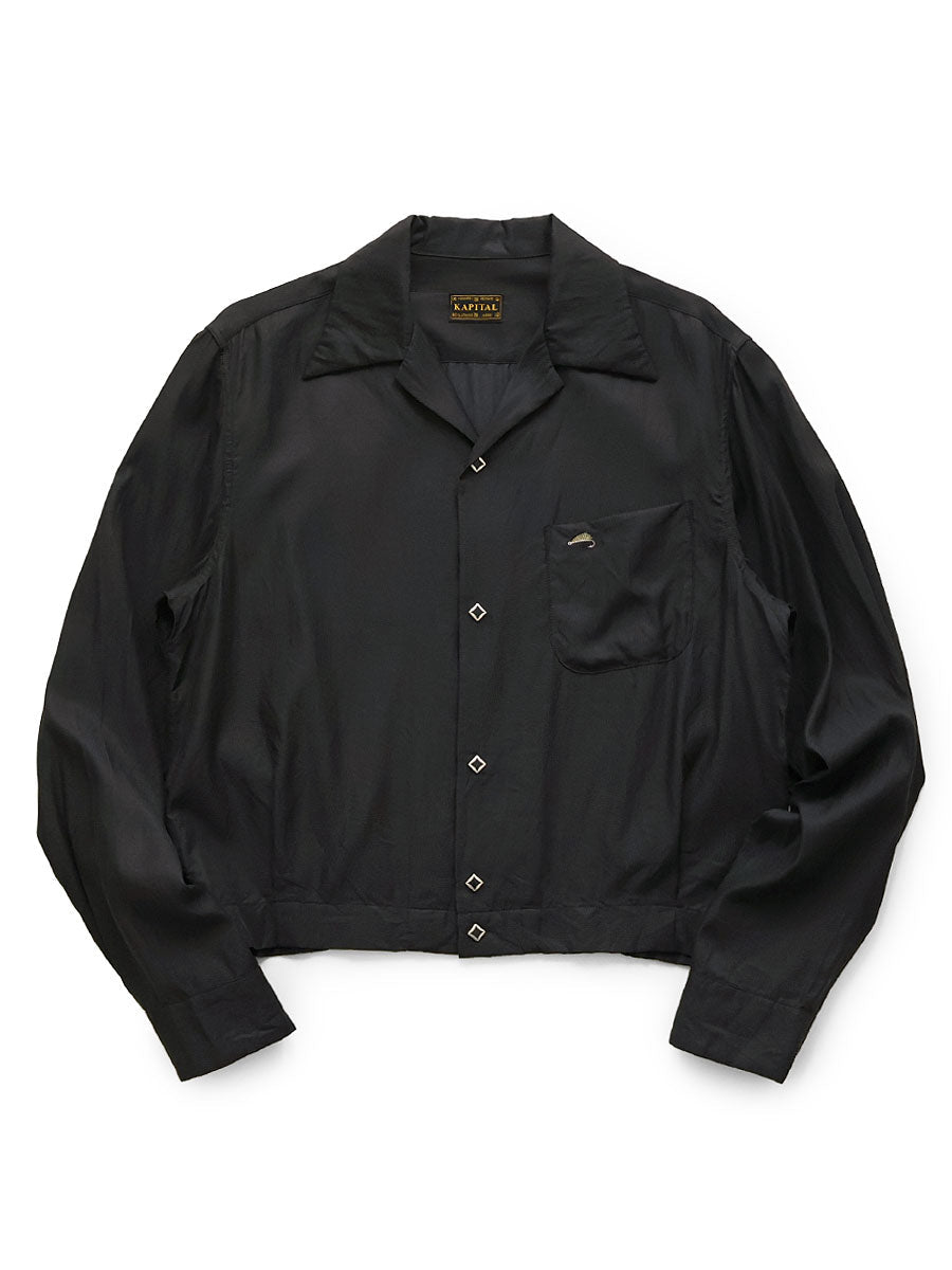 Kapital Cupro Cotton Twill Open Collar Shirt Drizzler Jacket