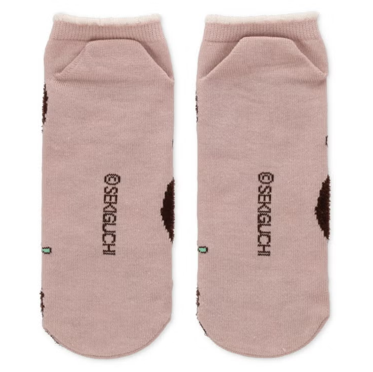 Monchhichi Face Pattern Pink Ankle Socks