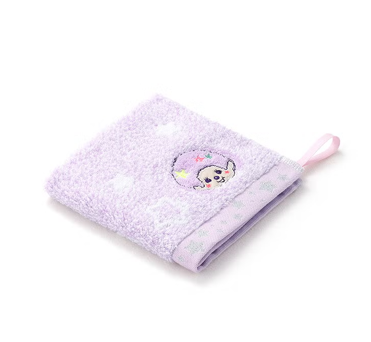 Monchhichi Loop Wash Towel Glitter Star PU Cotton Hand Towel