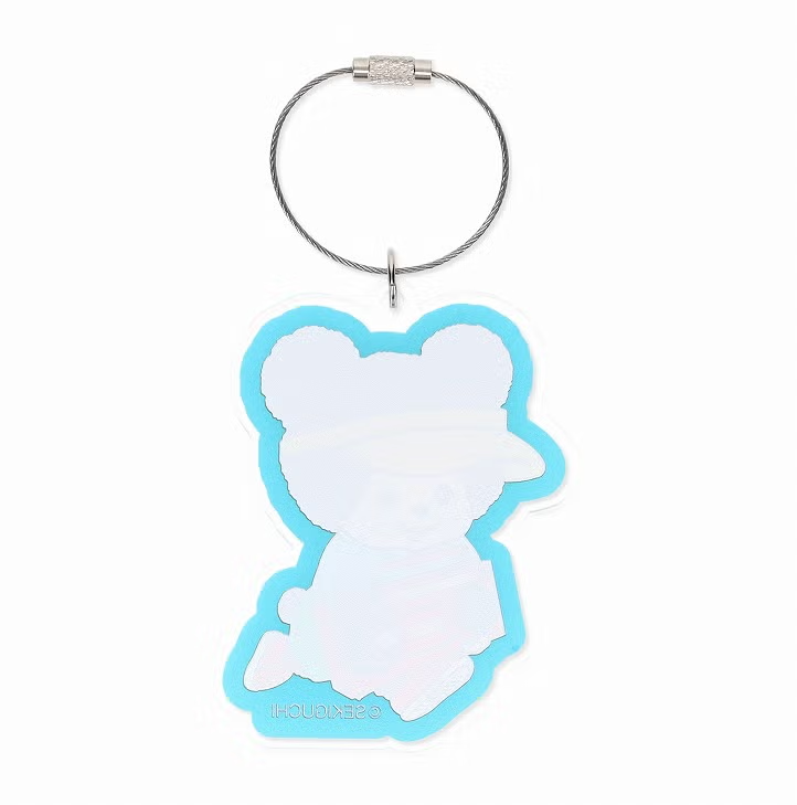 Monchhichi Kuma Retro Street Acrylic Ring Keychain