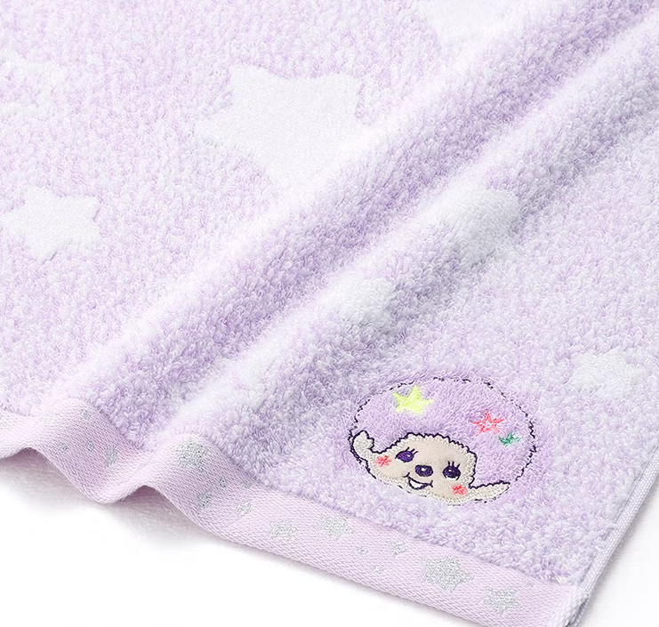 Monchhichi Kira Kira Star Cotton Face Towel – Purple