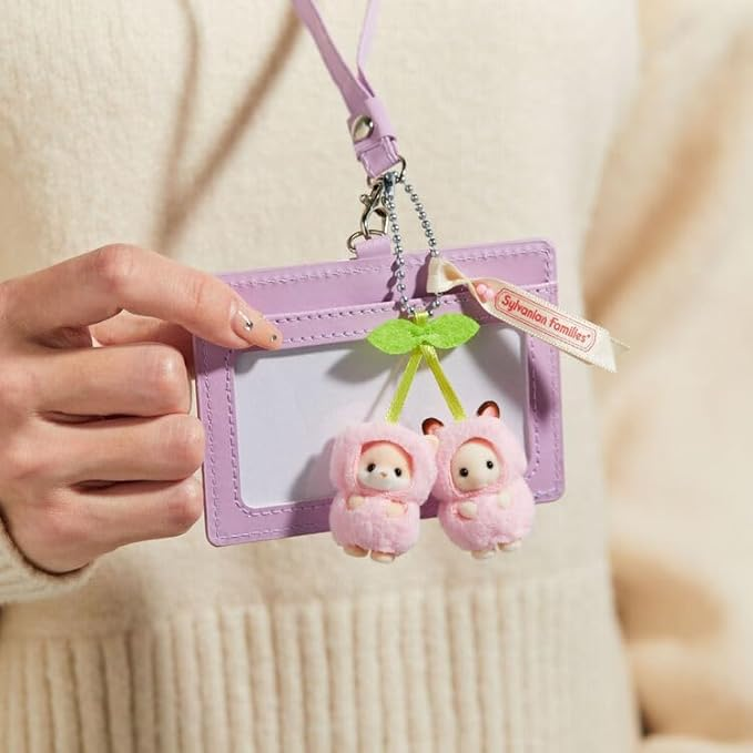 Sylvanian Families Calico Critters Cherry Baby Rabbit Pink Keychain