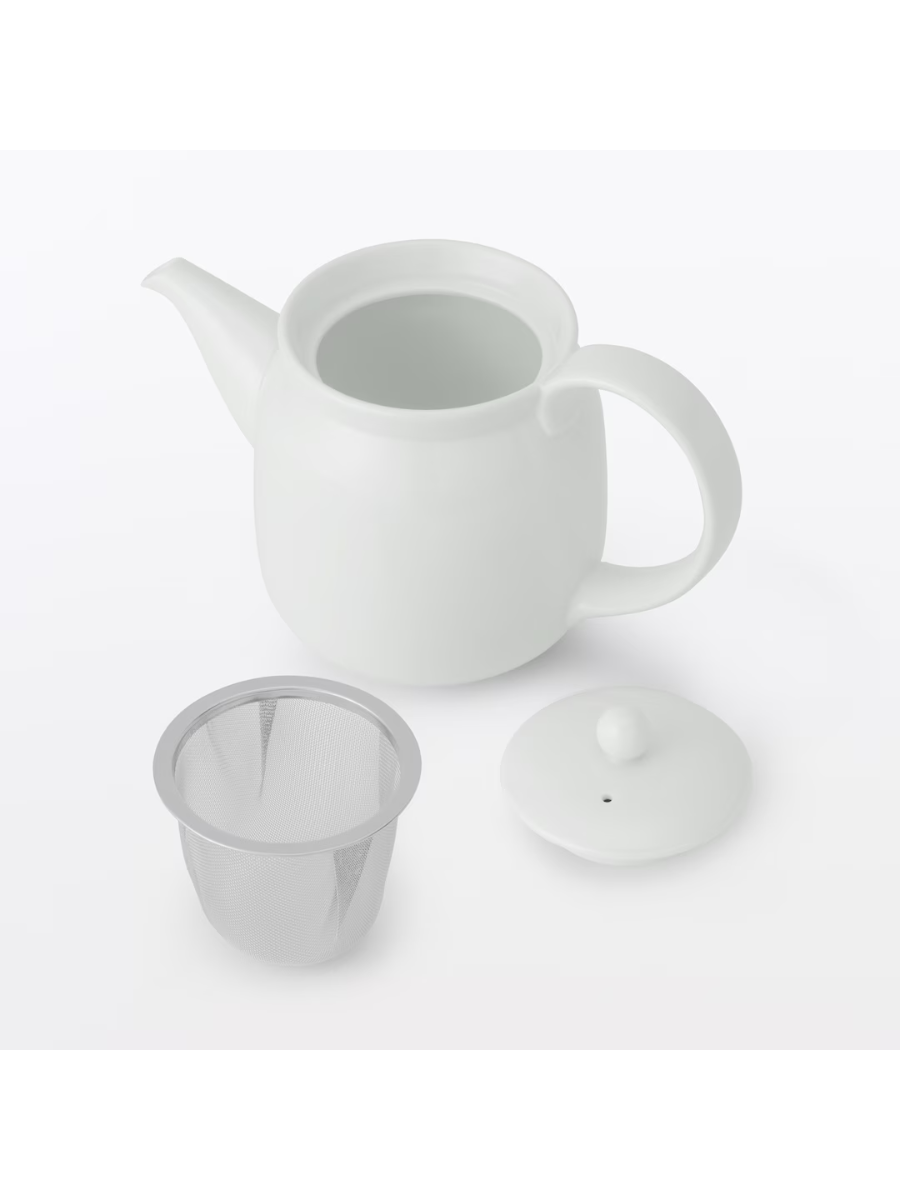 Muji White Porcelain Teapot 550ml