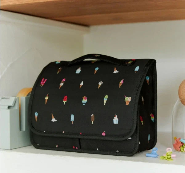 Hobonichi Techo 2026 Stappo Tie & Chief Happy Ice Cream Stand Pouch