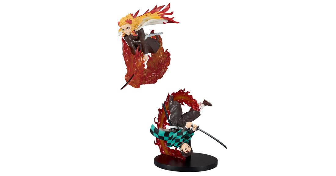Demon Slayer Tanjiro and Rengoku Vibration Stars figure set