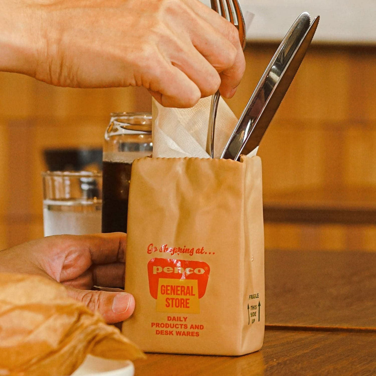 Hobonichi Penco Brown Bag Stand Pen Holder