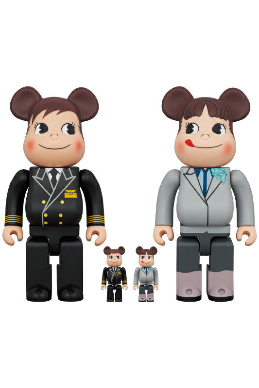 BE@RBRICK for ANA CAPTAIN Poco-chan & 10th generation CA Peko-chan 100% & 400% Set of 4 medicom bearbrick