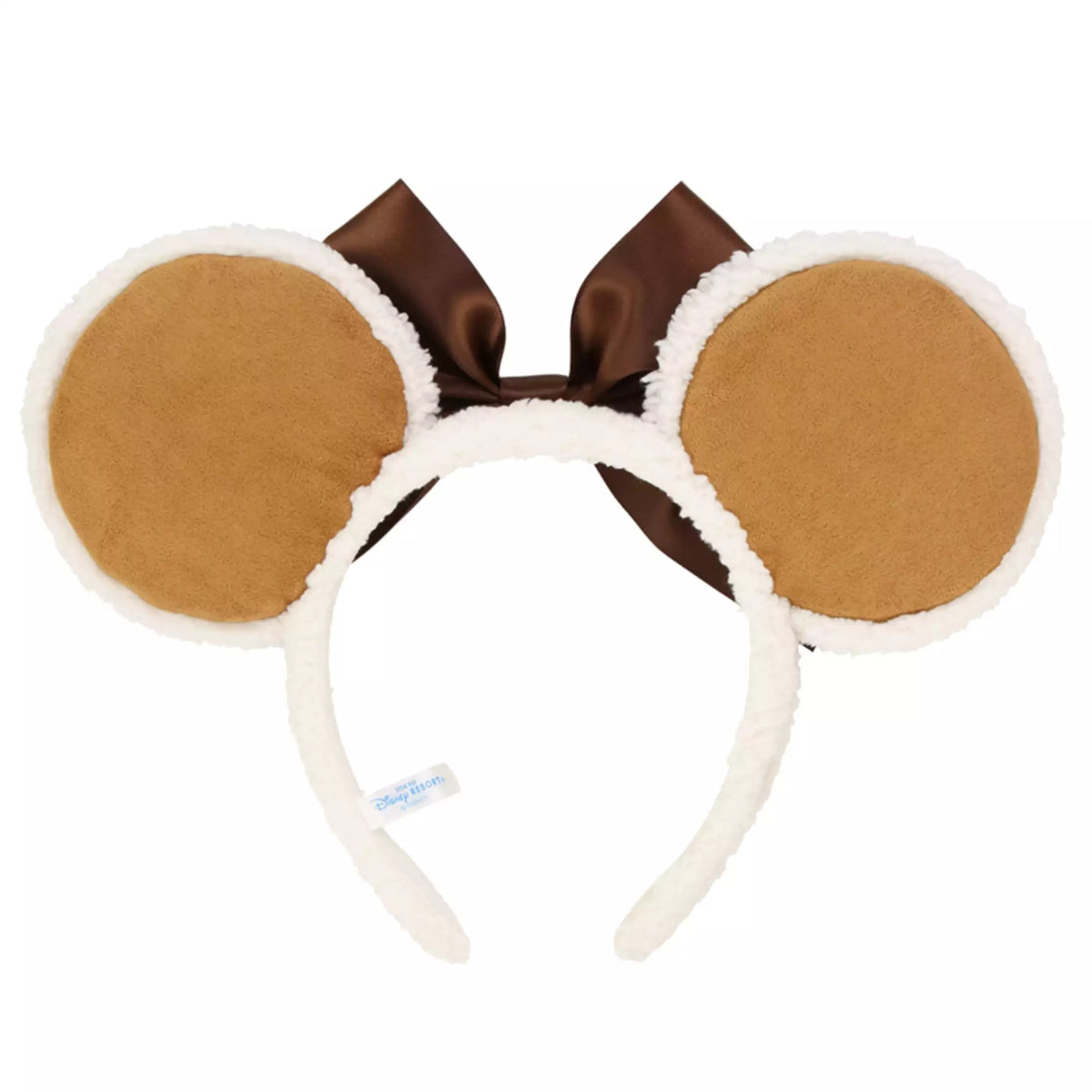 Disney Minnie Mouse Headband Brown Ears & Large Ribbon