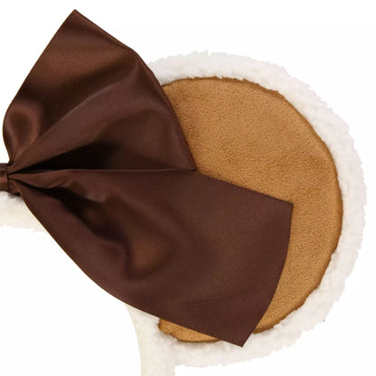 Disney Minnie Mouse Headband Brown Ears & Large Ribbon