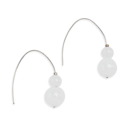 Frost Bubble Murano Glass Drop Earrings Sterling Silver Luna Collection