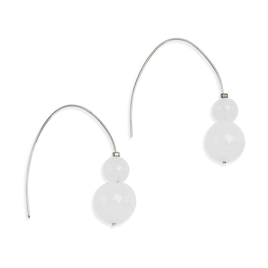 Frost Bubble Murano Glass Drop Earrings Sterling Silver Luna Collection