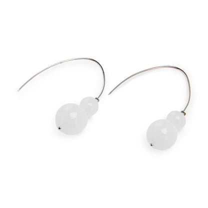 Frost Bubble Murano Glass Drop Earrings Sterling Silver Luna Collection