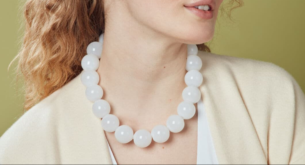 Frost Bubble Straight Venetian Glass Necklace 50cm