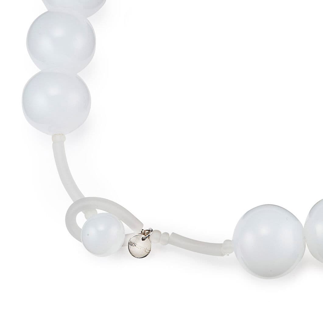 Frost Bubble Straight Venetian Glass Necklace 50cm