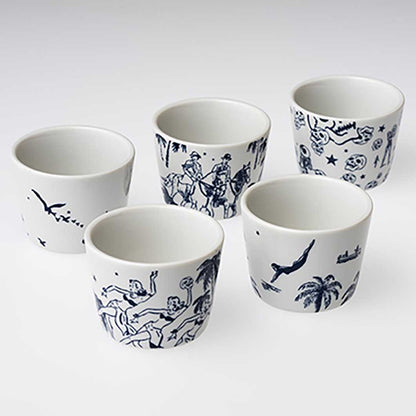 Tadanori Yokoo Skull Ochoko Cup Set – 5 Pieces