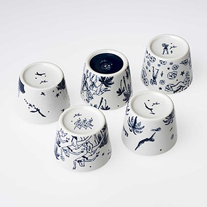 Tadanori Yokoo Skull Ochoko Cup Set – 5 Pieces