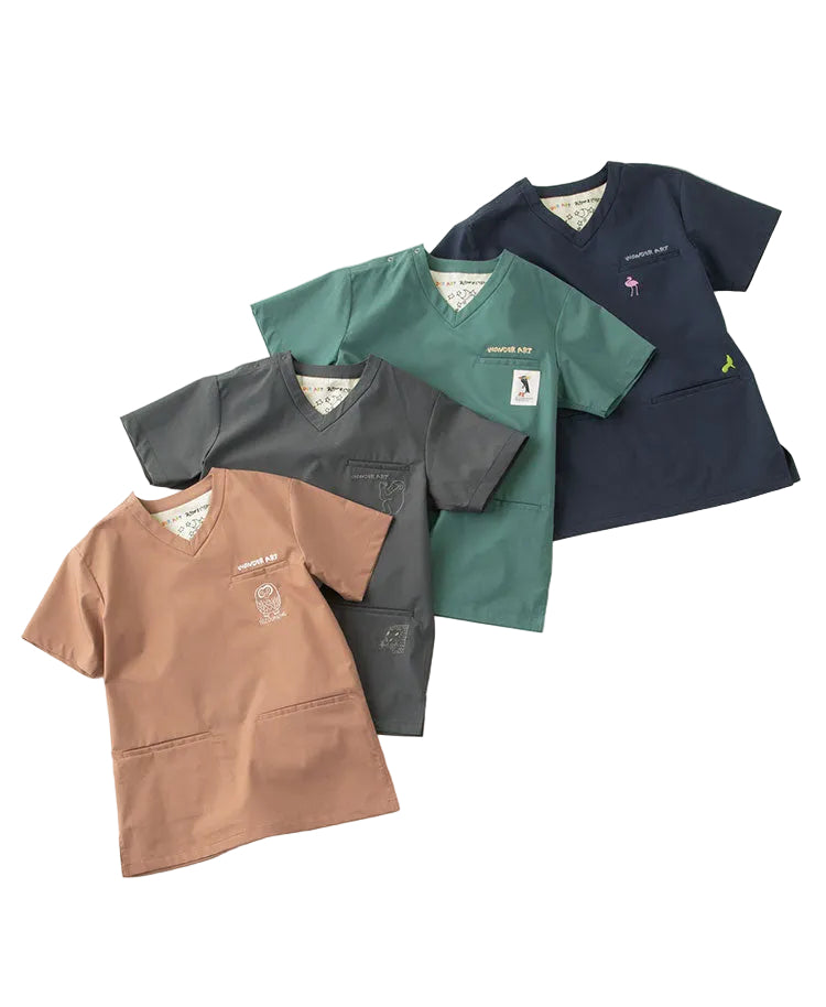Scrub Canvas Club × WONDER ART Asahiyama Zoo Unisex Scrub Top R69