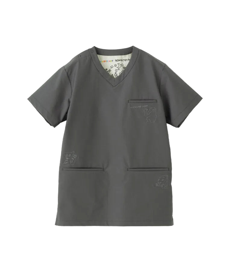 Scrub Canvas Club × WONDER ART Asahiyama Zoo Unisex Scrub Top R69
