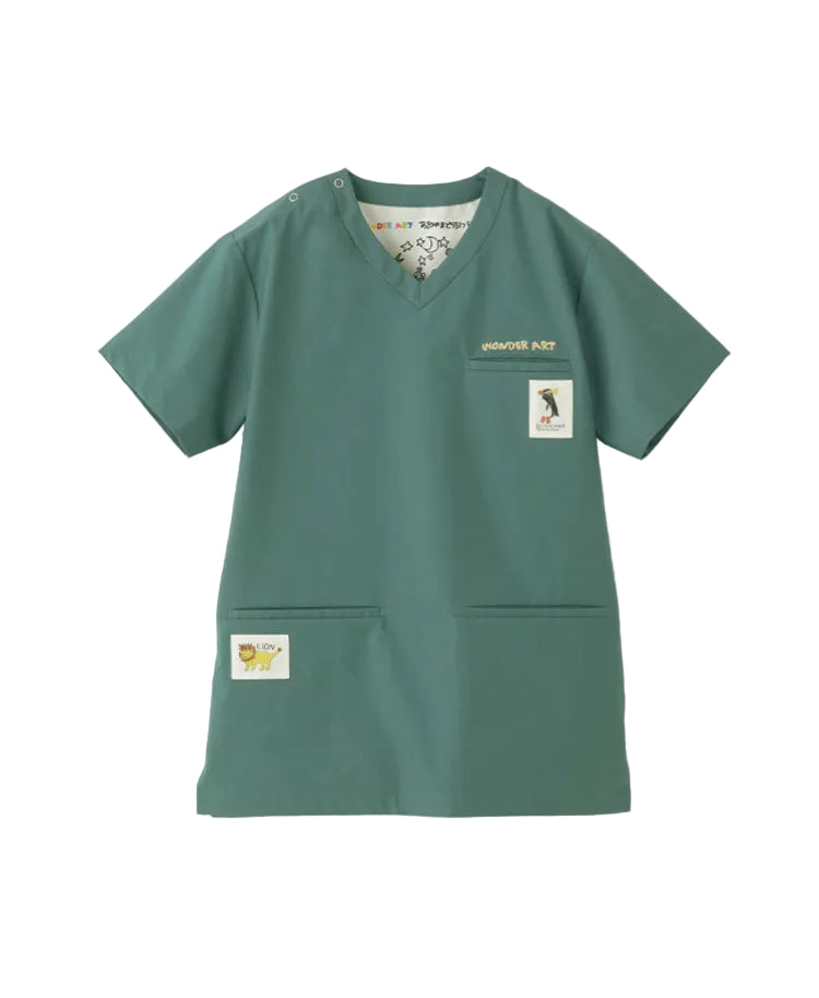 Scrub Canvas Club × WONDER ART Asahiyama Zoo Unisex Scrub Top R69