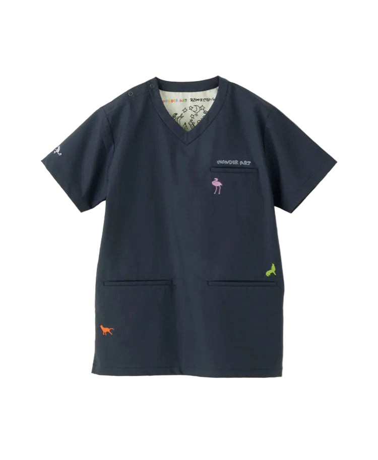 Scrub Canvas Club × WONDER ART Asahiyama Zoo Unisex Scrub Top R69