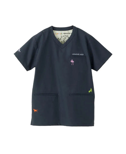 Scrub Canvas Club × WONDER ART Asahiyama Zoo Unisex Scrub Top R69