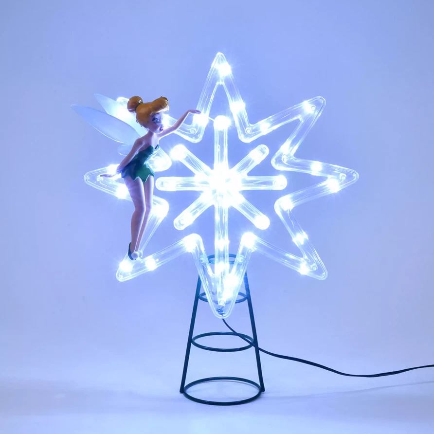 JingBell JB-01 LED Light-Up Christmas Tree Topper Star with Fairy Figure