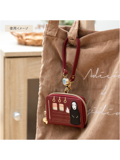 Spirited Away Coin & Card Case with Retractable Reel Sea Railway No-Face