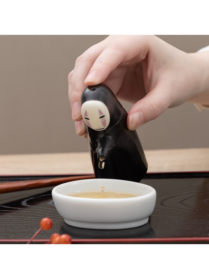No-Face Soy Sauce Dispenser Ceramic Bottle