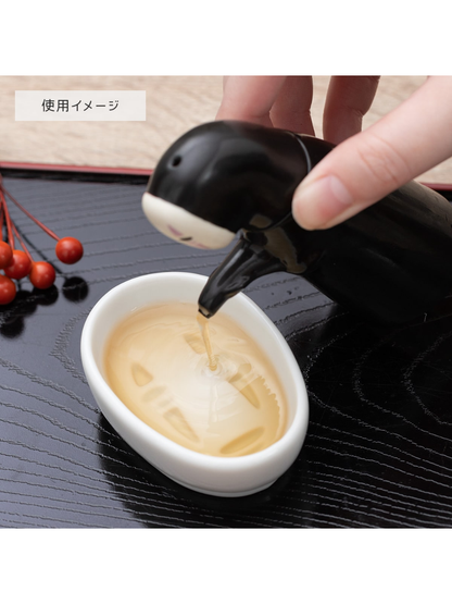 No-Face Soy Sauce Dispenser Ceramic Bottle
